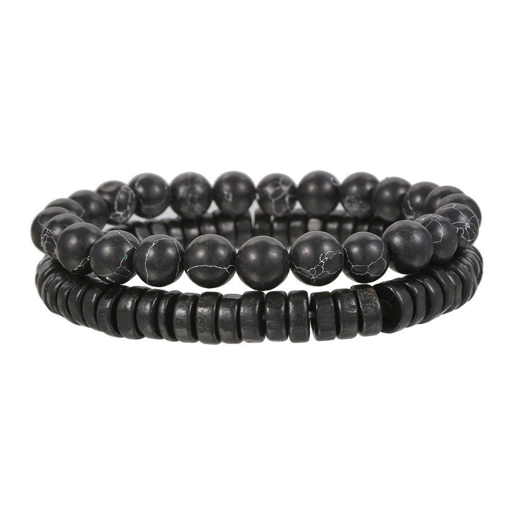 Wholesale Turquoise Cross Bracelet Wood Beads Porcelain Jade Beads Bracelet